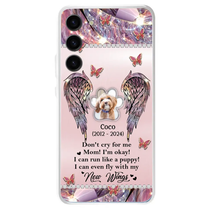 Personalized Memorial Phone Case - Upload Photo - Memorial Gift Idea For Dog Lover - Don't Cry For Me - Case For iPhone/Samsung