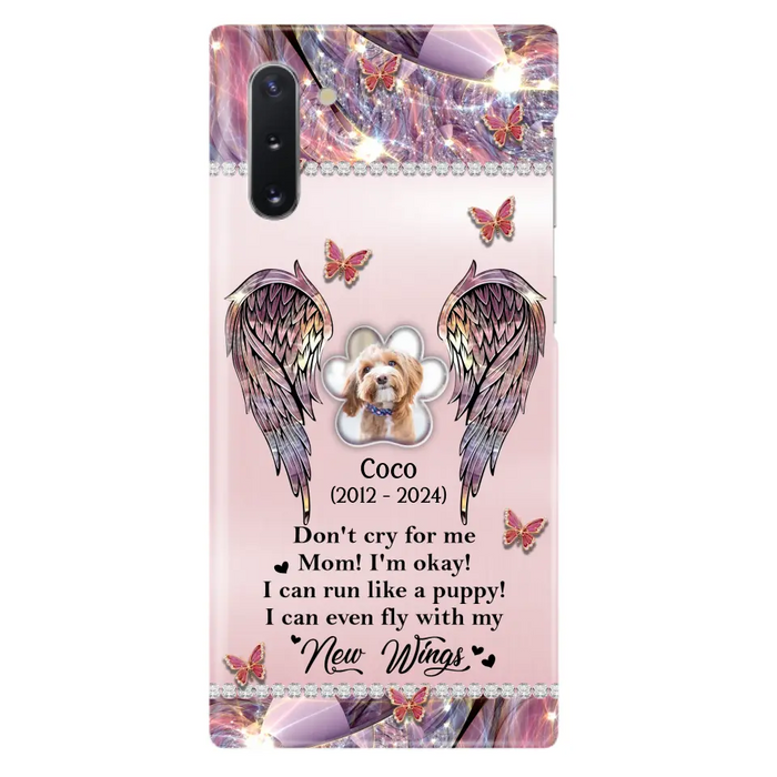 Personalized Memorial Phone Case - Upload Photo - Memorial Gift Idea For Dog Lover - Don't Cry For Me - Case For iPhone/Samsung