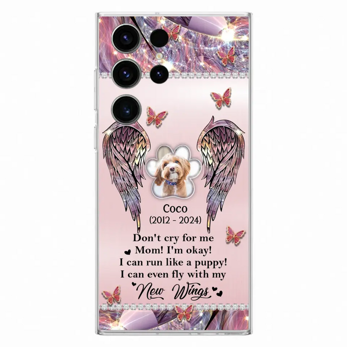 Personalized Memorial Phone Case - Upload Photo - Memorial Gift Idea For Dog Lover - Don't Cry For Me - Case For iPhone/Samsung