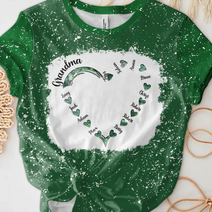 Custom Personalized Grandma Hearts T-shirt - Family Best Gifts For Mother's Day -  Upto 12 Kids