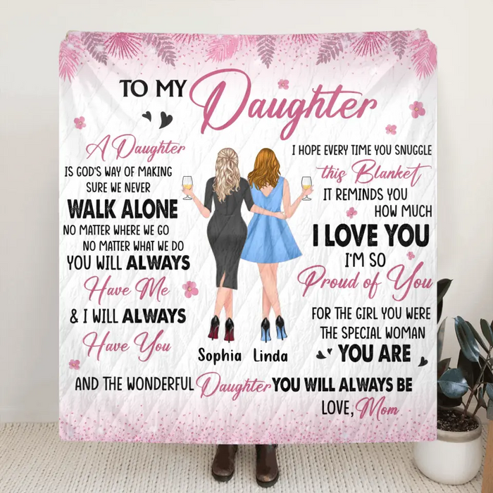 Custom Personalized To My Daughter Quilt/Fleece Throw Blanket  - Gift Idea For Daughter - I'm So Proud Of You