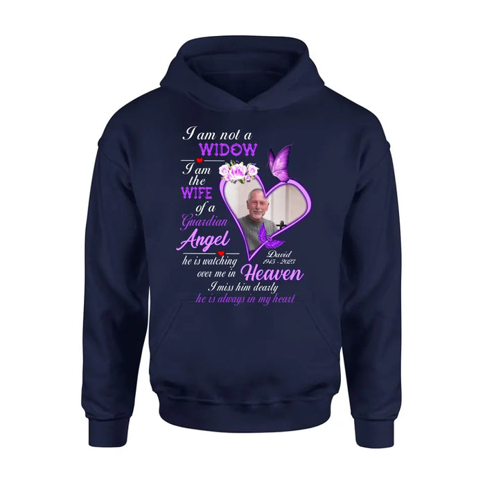 Custom Personalized Memorial Photo T-Shirt/ Long Sleeve/ Sweatshirt/ Hoodie - Upload Photo - Gift Idea For Family - I Am Not A Widow