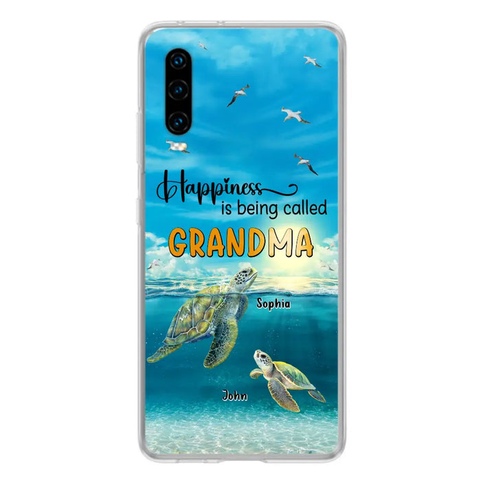 Custom Personalized Grandma Mom Turtle Phone Case - Gift Idea For Grandma - Up to 10 Kids - Happiness Is Being Called Grandma - Case For Oppo/Xiaomi/Huawei