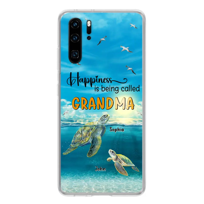 Custom Personalized Grandma Mom Turtle Phone Case - Gift Idea For Grandma - Up to 10 Kids - Happiness Is Being Called Grandma - Case For Oppo/Xiaomi/Huawei