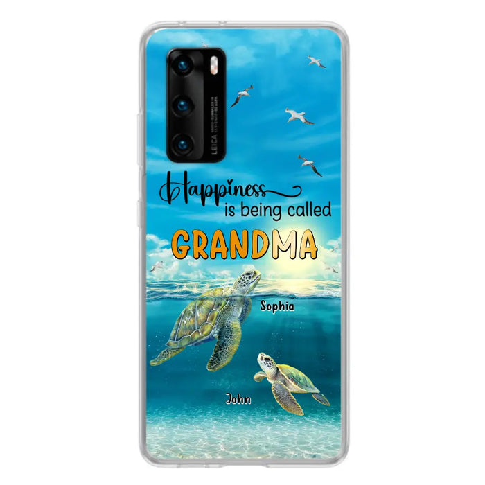 Custom Personalized Grandma Mom Turtle Phone Case - Gift Idea For Grandma - Up to 10 Kids - Happiness Is Being Called Grandma - Case For Oppo/Xiaomi/Huawei