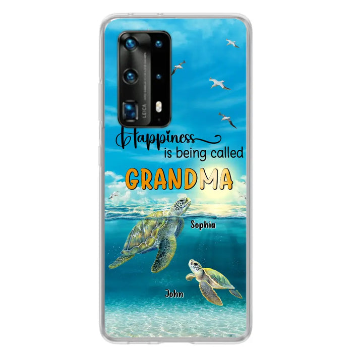 Custom Personalized Grandma Mom Turtle Phone Case - Gift Idea For Grandma - Up to 10 Kids - Happiness Is Being Called Grandma - Case For Oppo/Xiaomi/Huawei