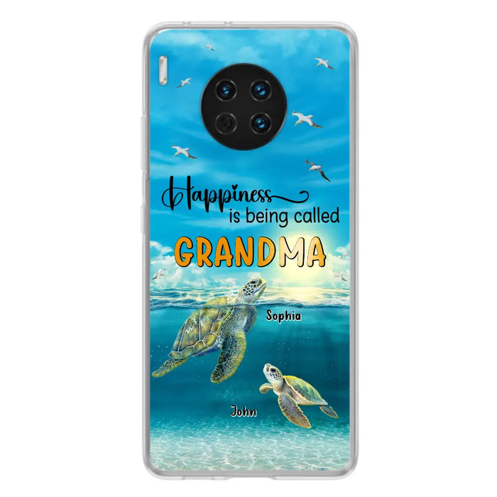 Custom Personalized Grandma Mom Turtle Phone Case - Gift Idea For Grandma - Up to 10 Kids - Happiness Is Being Called Grandma - Case For Oppo/Xiaomi/Huawei