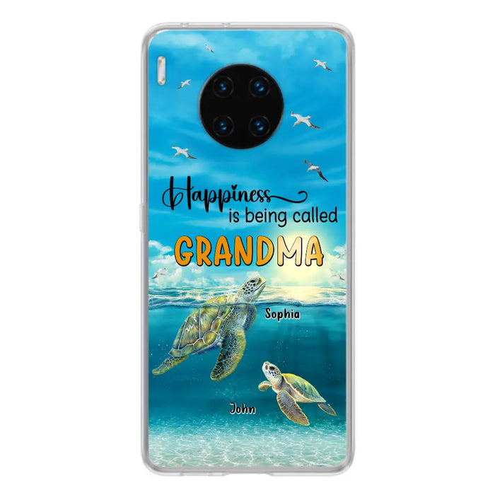 Custom Personalized Grandma Mom Turtle Phone Case - Gift Idea For Grandma - Up to 10 Kids - Happiness Is Being Called Grandma - Case For Oppo/Xiaomi/Huawei