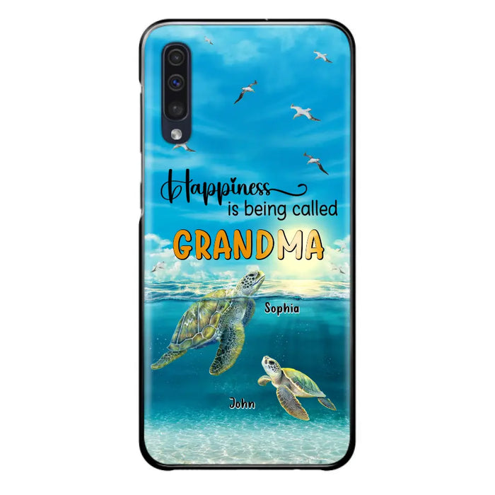 Custom Personalized Grandma Mom Turtle Phone Case - Gift Idea For Grandma - Up to 10 Kids - Happiness Is Being Called Grandma - Case For iPhone, Samsung