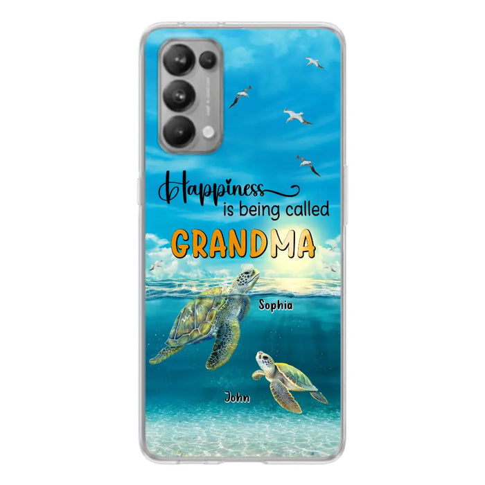 Custom Personalized Grandma Mom Turtle Phone Case - Gift Idea For Grandma - Up to 10 Kids - Happiness Is Being Called Grandma - Case For Oppo/Xiaomi/Huawei