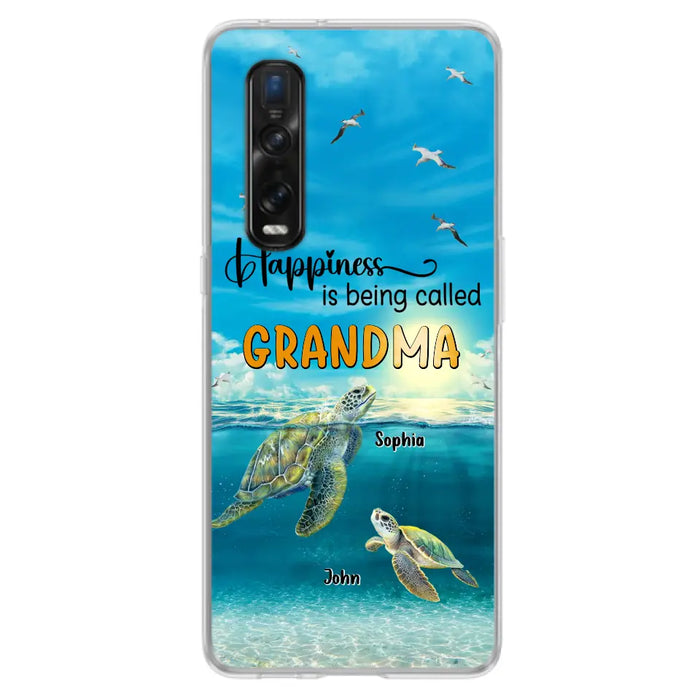 Custom Personalized Grandma Mom Turtle Phone Case - Gift Idea For Grandma - Up to 10 Kids - Happiness Is Being Called Grandma - Case For Oppo/Xiaomi/Huawei