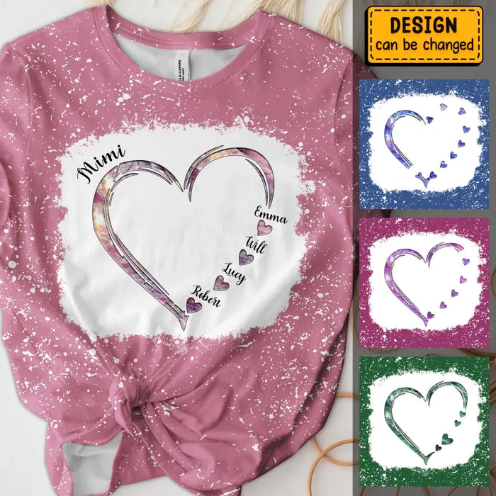 Custom Personalized Grandma Hearts T-shirt - Family Best Gifts For Mother's Day -  Upto 12 Kids