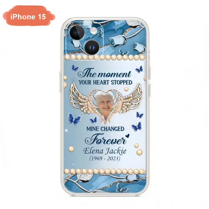 Personalized Memorial Phone Case - Memorial Gift Idea For Family - Case For iPhone/Samsung - The Moment Your Heart Stopped Mine Changed Forever