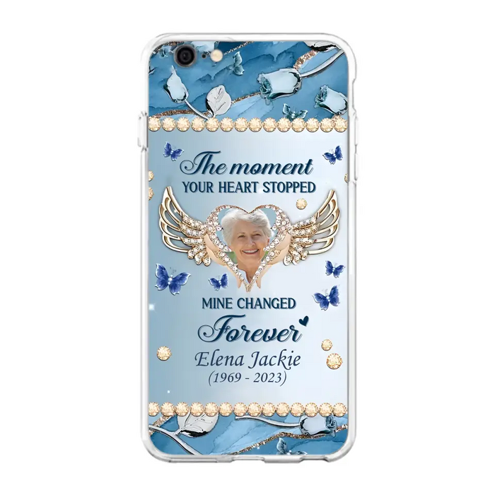 Personalized Memorial Phone Case - Memorial Gift Idea For Family - Case For iPhone/Samsung - The Moment Your Heart Stopped Mine Changed Forever