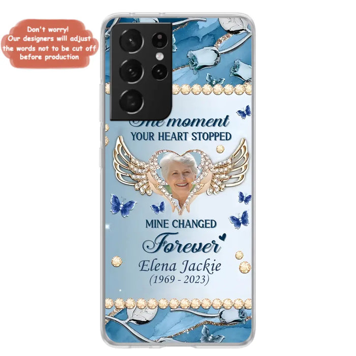 Personalized Memorial Phone Case - Memorial Gift Idea For Family - Case For iPhone/Samsung - The Moment Your Heart Stopped Mine Changed Forever