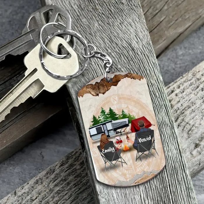 Personalized Camping Couple Aluminum Keychain - Gift Idea For Couple/Camping Lovers - You Are My Greatest Adventure