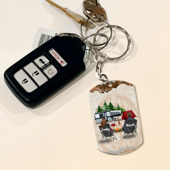 Personalized Camping Couple Aluminum Keychain - Gift Idea For Couple/Camping Lovers - You Are My Greatest Adventure