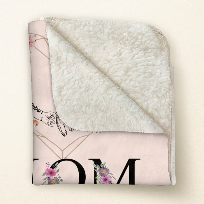 Custom Personalized Mom Quilt Blanket/Single Layer Fleece Blanket - Gift Idea From Kid To Mom with up to 6 Kids - Mother's Day Gift