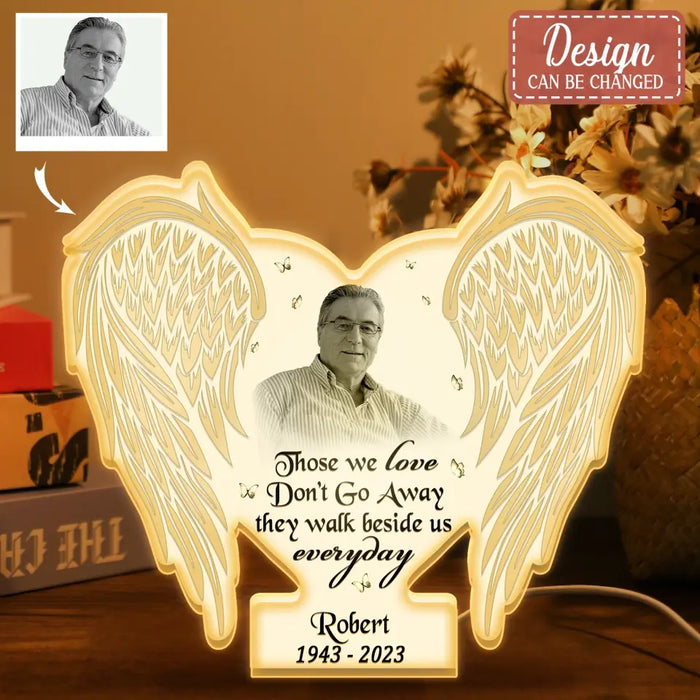 Custom Personalized Memorial Dad Wings Photo Light Box Light - Memorial Gift Idea For Family Member - If Love Could Have Saved You You Would Have Lived Forever