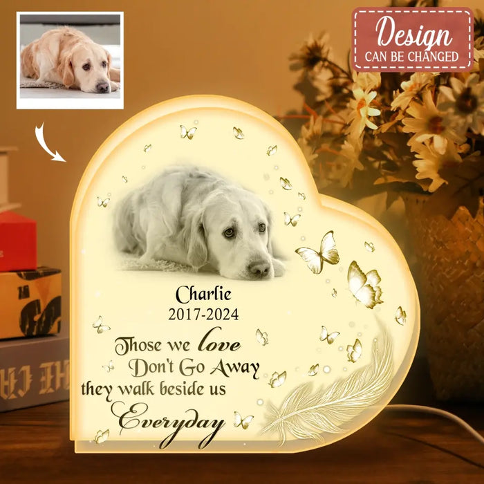 Personalized Memorial Pet Heart Photo Light Box - Memorial Gift Idea For Pet Lover - Angels Don't Always Have Wings Sometimes They Have Paws
