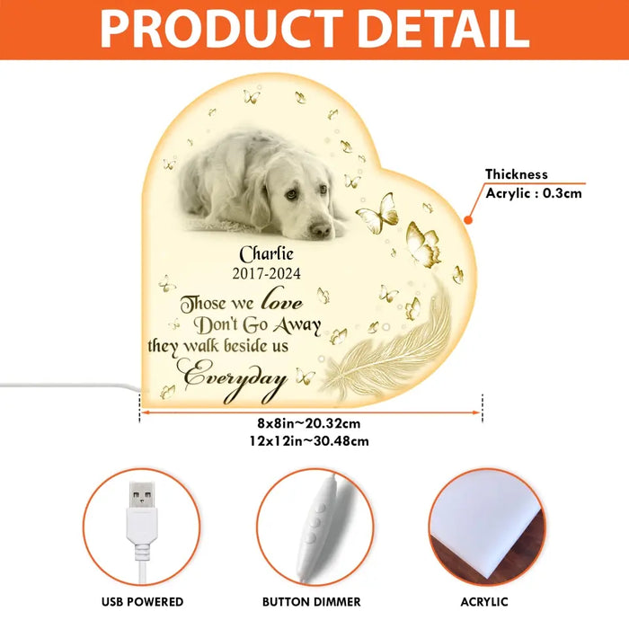 Personalized Memorial Pet Heart Photo Light Box - Memorial Gift Idea For Pet Lover - Angels Don't Always Have Wings Sometimes They Have Paws