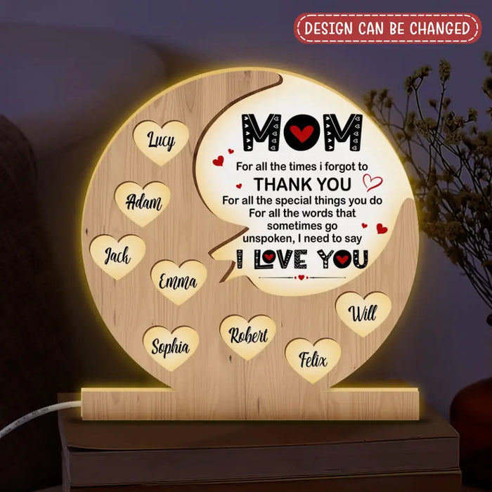 Custom Personalized Mother Light Box - Upto 10 Kids - Gift Idea For Mother's Day - Mom For All The Times I Forgot To Thank You