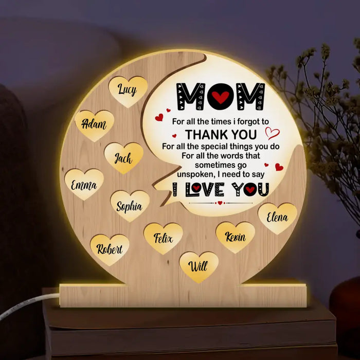 Custom Personalized Mother Light Box - Upto 10 Kids - Gift Idea For Mother's Day - Mom For All The Times I Forgot To Thank You