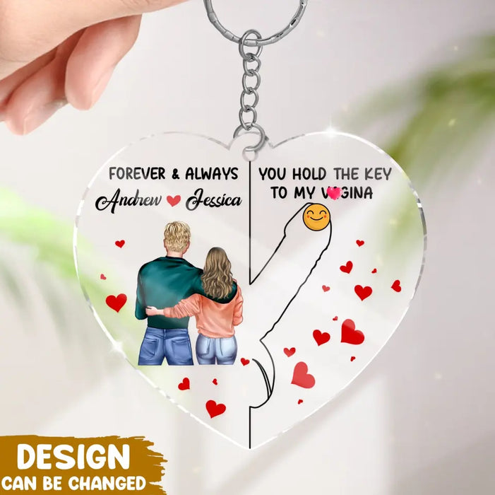 Custom Personalized Couple Acrylic Keychain - Upload Photo - Gift Idea For Couple/ Him/ Her/ Valentine's Day - Forever You Hold The Key To My Heart