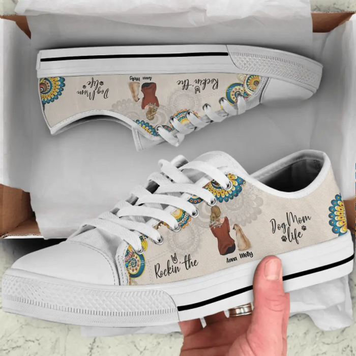 Personalized Dog Mom Sneakers - Up to 4 Dogs - Gift Idea For Dog Lovers - Rockin' The Dog Mom Life