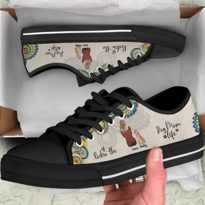 Personalized Dog Mom Sneakers - Up to 4 Dogs - Gift Idea For Dog Lovers - Rockin' The Dog Mom Life