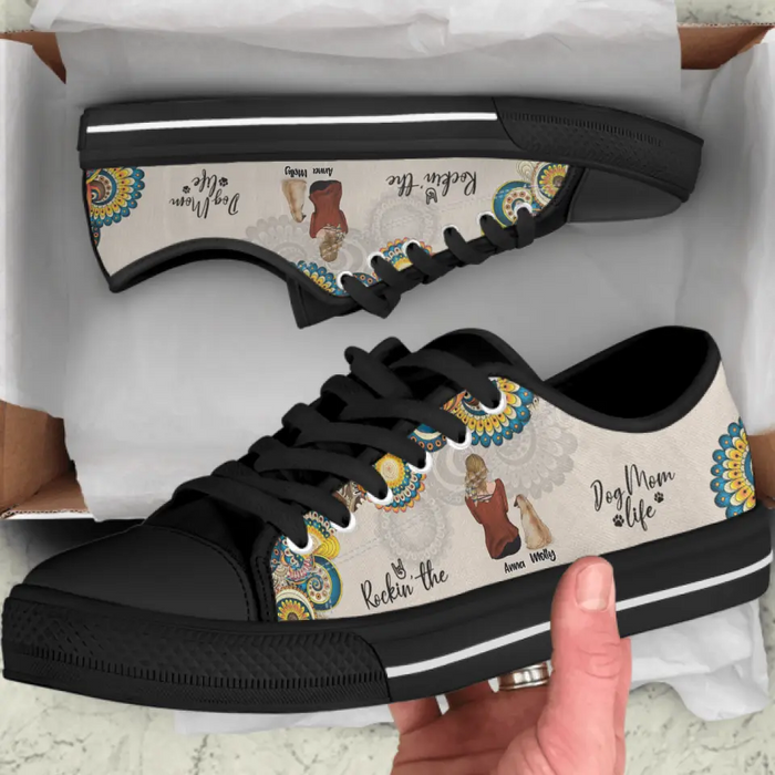 Personalized Dog Mom Sneakers - Up to 4 Dogs - Gift Idea For Dog Lovers - Rockin' The Dog Mom Life