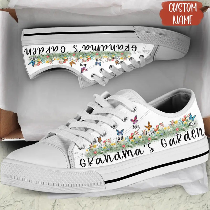 Personalized Grandma Sneakers - Up to 8 Butterflies - Gift Idea For Grandma - Grandma's Garden