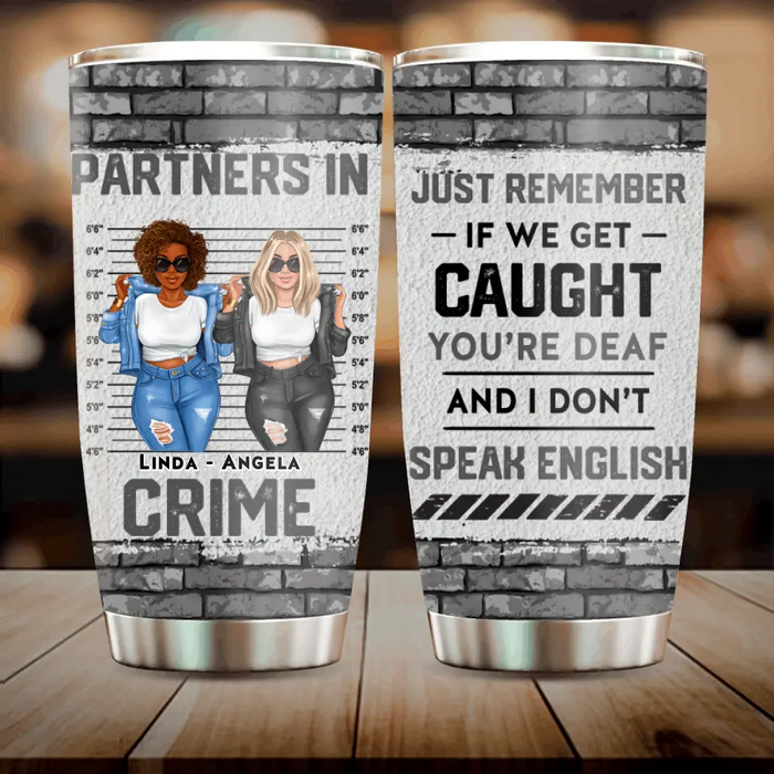 Custom Personalized Besties Tumbler - Gift Idea For Friends/ Sisters - Partners In Crime