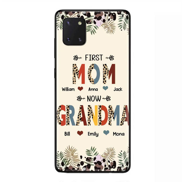 Custom Personalized Grandma Phone Case - Gift Idea For Grandma/Mom/ Mother's Day - Up to 6 Kids And 12 Grandkids - First Mom Now Grandma - Case For iPhone And Samsung