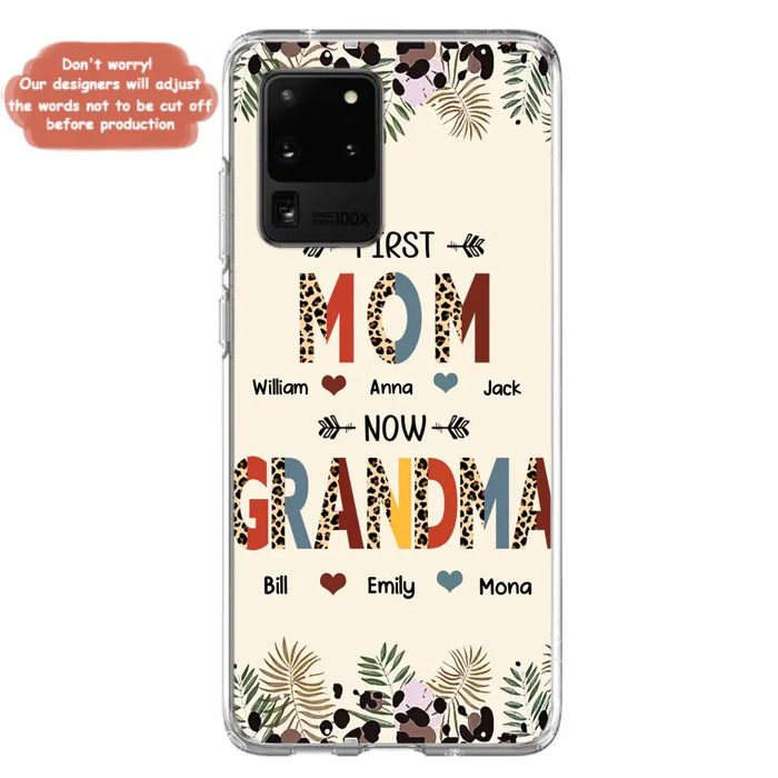 Custom Personalized Grandma Phone Case - Gift Idea For Grandma/Mom/ Mother's Day - Up to 6 Kids And 12 Grandkids - First Mom Now Grandma - Case For iPhone And Samsung