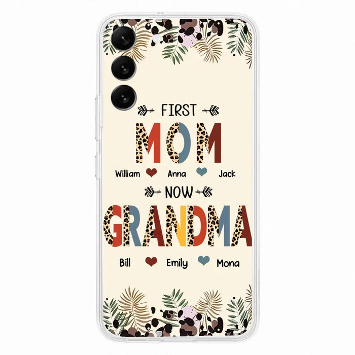 Custom Personalized Grandma Phone Case - Gift Idea For Grandma/Mom/ Mother's Day - Up to 6 Kids And 12 Grandkids - First Mom Now Grandma - Case For iPhone And Samsung