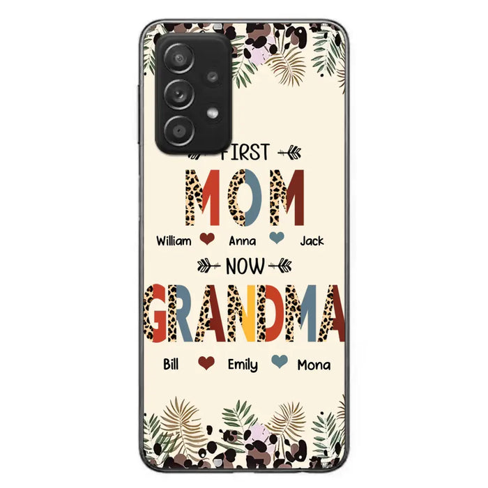 Custom Personalized Grandma Phone Case - Gift Idea For Grandma/Mom/ Mother's Day - Up to 6 Kids And 12 Grandkids - First Mom Now Grandma - Case For iPhone And Samsung