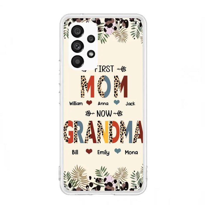 Custom Personalized Grandma Phone Case - Gift Idea For Grandma/Mom/ Mother's Day - Up to 6 Kids And 12 Grandkids - First Mom Now Grandma - Case For iPhone And Samsung