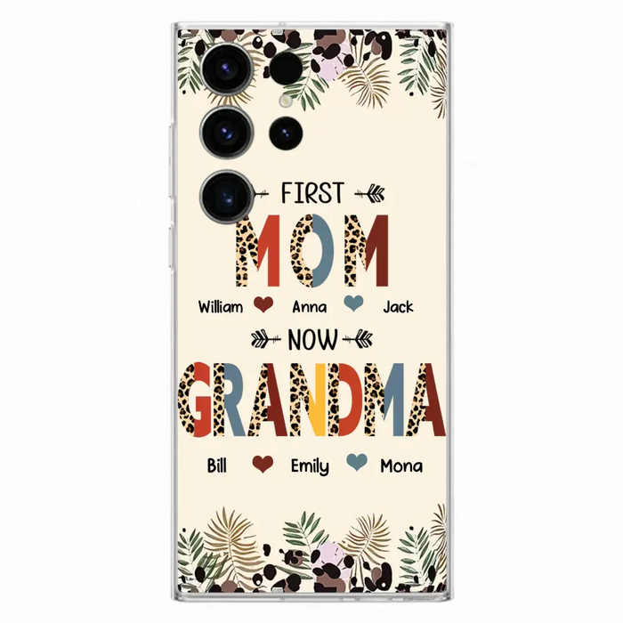 Custom Personalized Grandma Phone Case - Gift Idea For Grandma/Mom/ Mother's Day - Up to 6 Kids And 12 Grandkids - First Mom Now Grandma - Case For iPhone And Samsung