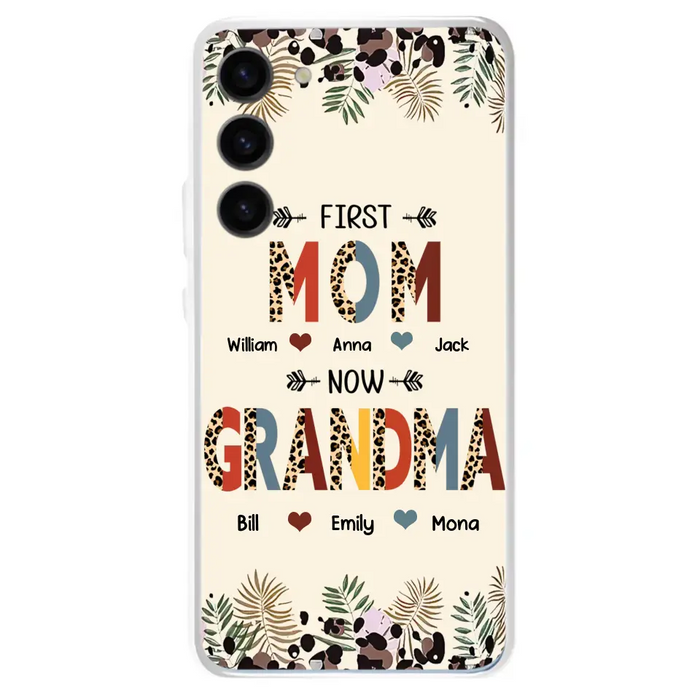 Custom Personalized Grandma Phone Case - Gift Idea For Grandma/Mom/ Mother's Day - Up to 6 Kids And 12 Grandkids - First Mom Now Grandma - Case For iPhone And Samsung