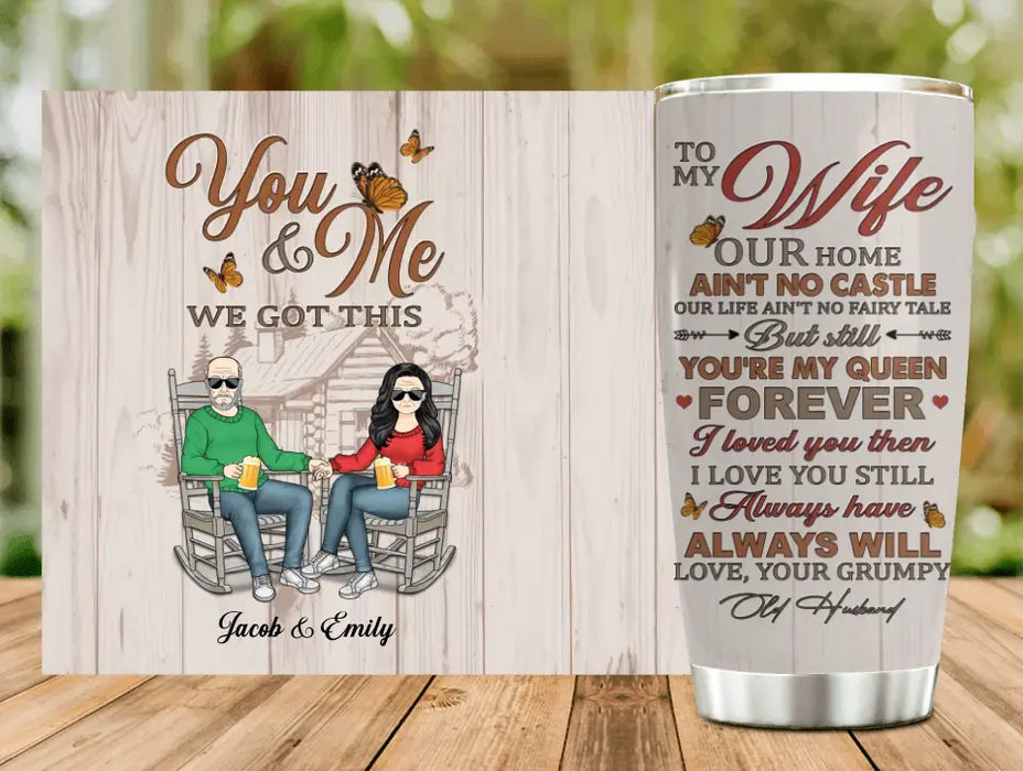 Custom Personalized Couple Tumbler - Gift Idea For Couple/Him/Her/Christmas - You & Me We Got This