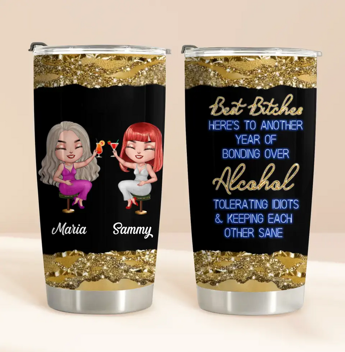 Custom Personalized Besties Tumbler - Gift Idea For Friends/Sisters/Besties - Best Bitches