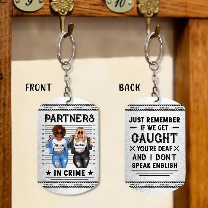 Personalized Besties Aluminum Keychain - Gift Idea For Friends/Besties/Sisters - Partners In Crime