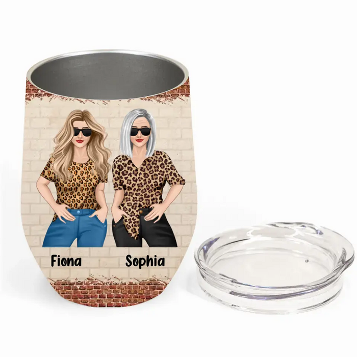 Personalized Mom & Daughter Wine Tumbler - Gift Idea For Mom/Mother's Day From Daughter - Behind Every Crazy Daughter Is A Mother Who Made Her That Way