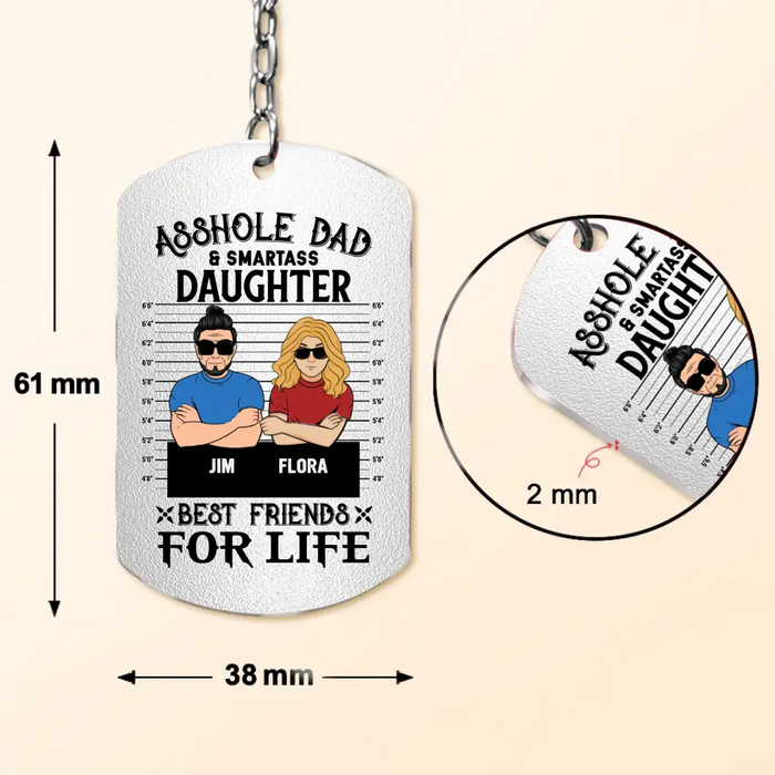 Personalized Dad/Mom And Daughter/Son Aluminum Keychain - Gift Idea For Father's Day From Daughter/Son - Like Father Like Daughter Oh Crap