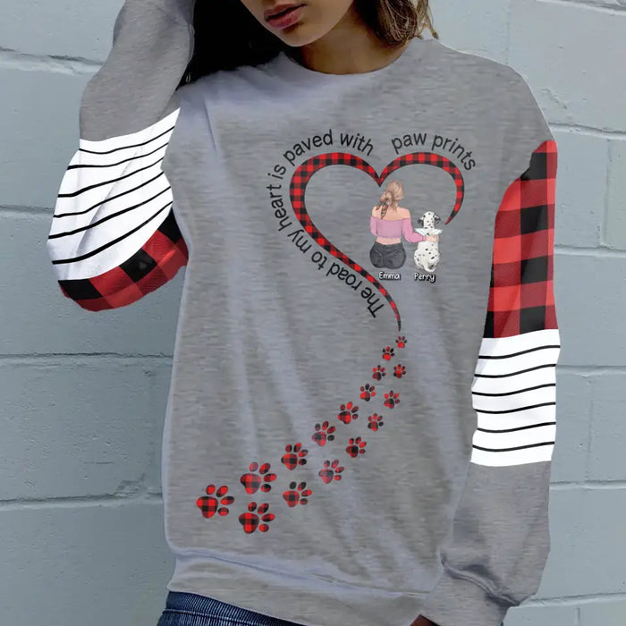 Custom Personalized Pet AOP Sweater - Upto 3 Pets - Gift for Dog/Cat Lovers - The Road To My Heart Is Paved With Paw Prints