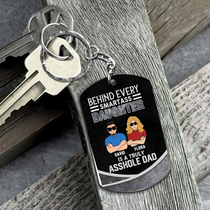 Personalized Dad And Daughter Aluminum Keychain - Gift Idea For Father's Day From Daughter/Son - Thank You For Teaching Me How To Be A Man Even Though I'm Your Daughter