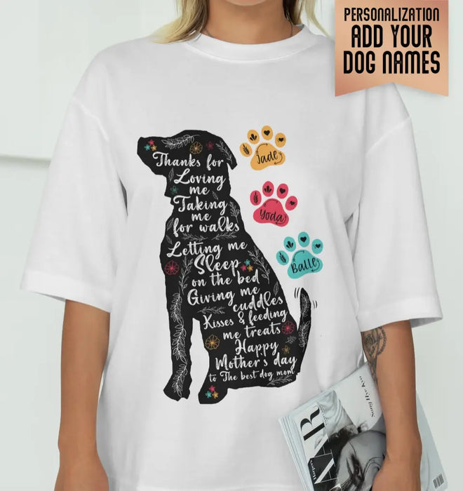 Custom Personalized Dog Mom Shirt/ Hoodie - Upto 7 Dogs - Gift Idea For Dog Lover/ Mother's Day - Life Is Better With Dogs Around