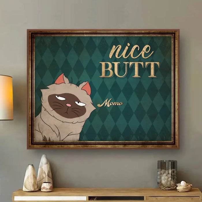 Custom Personalized Nice Butt Funny Cats Poster - Gift Idea For Cat Lover - Bathroom Decorating - Upto 6 Cats