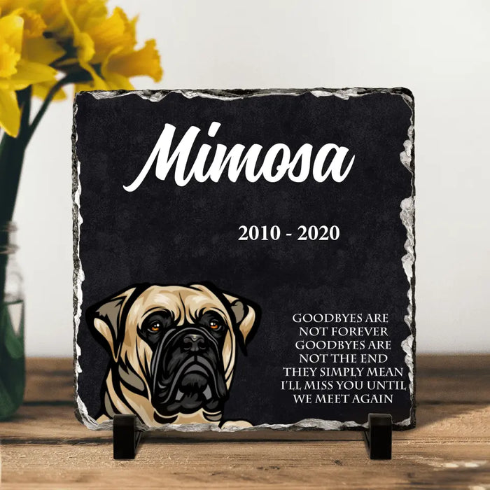 Custom Personalized Memorial Dog Square Lithograph - Memorial Gift Idea For Dog Lovers - Goodbyes Are Not Forever